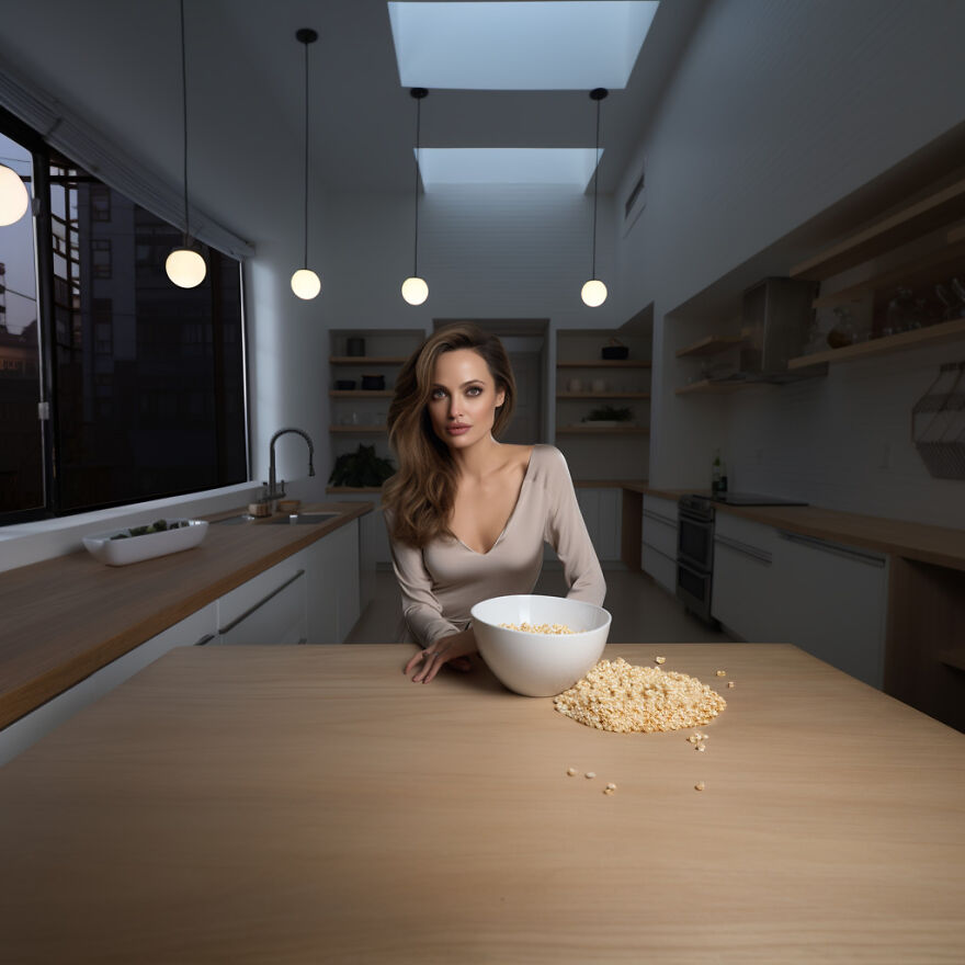 Angelina Jolie Eating Cheerios