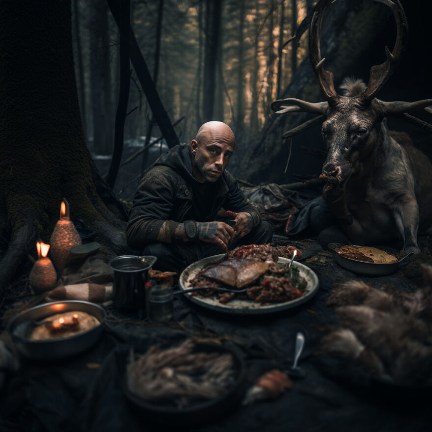 Joe Rogan Eating Elk Meat In The Woods