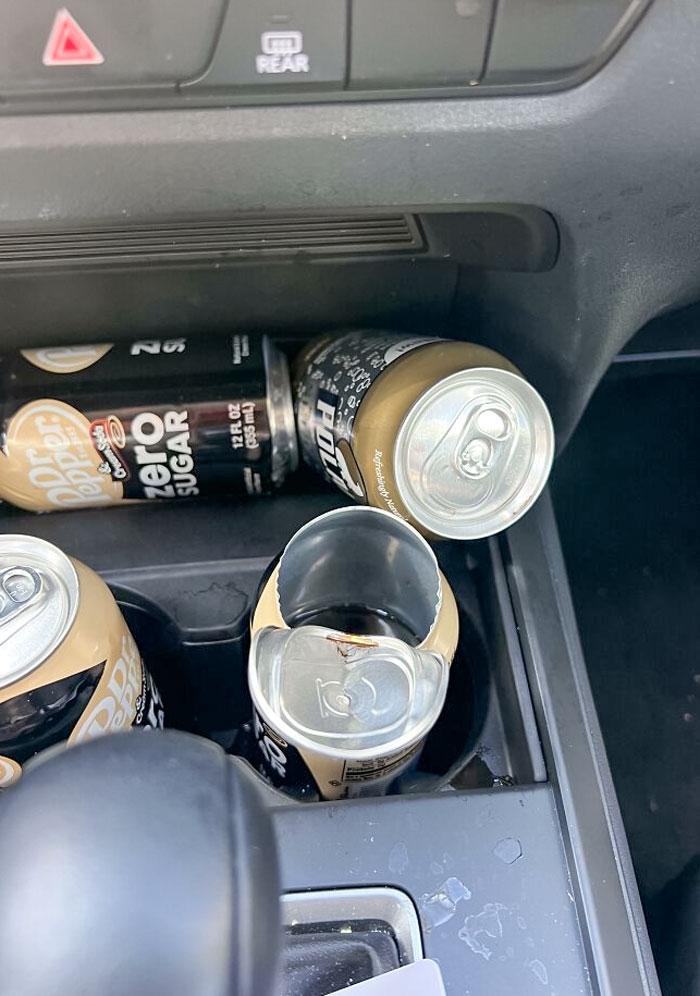 Left Some Soda In My Car. The Heat Made The Entire Top Pop Right Off The Can And Shower My Interior With Diet Dr. Pepper
