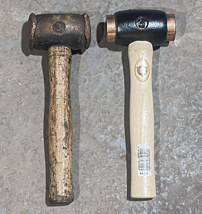  Double Copper Hammers. New vs. 8 Years Of Use