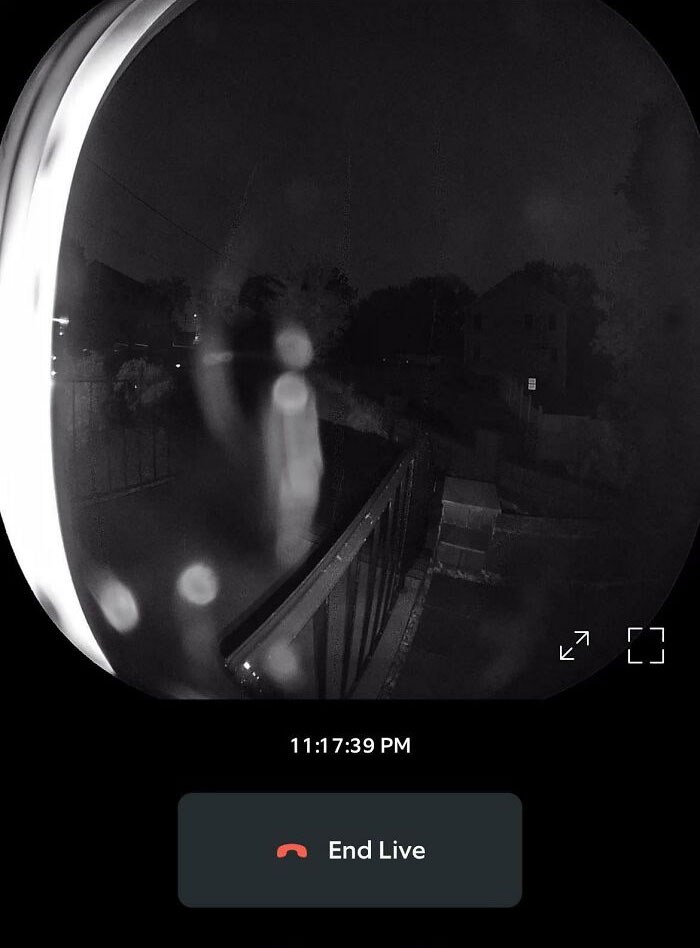Raindrops Formed This Human-Like Figure On My Ring Camera. Got Scared For A Second
