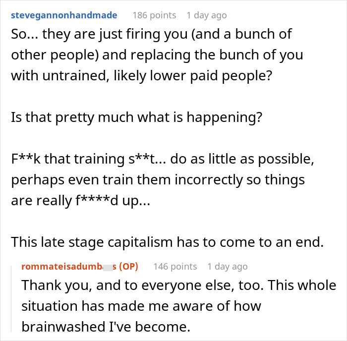 Company Will Lay Off This Person, Asks Them To “Remain Professional” And Train The Replacements Company Will Lay Off This Person, Asks Them To “Remain Professional” And Train The Replacements