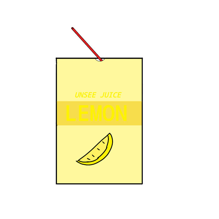 Sorry It Sucks, I'm Not Real Good At Drawing And I Can't Really Draw Something From A Side Veiw (Think That's What It Would Be Called?) Anyways Tho, It's Lemon Flavored (Not Lemonade, Just Lemon)