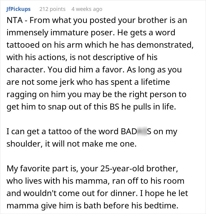 Sibling Drama Ensues After Guy Sees Brother’s Tattoo ‘Loyalty’ And Can’t Stop Laughing