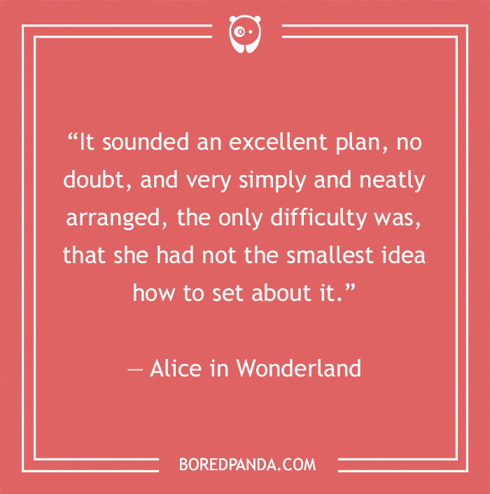 Alice in Wonderland quote on planing 