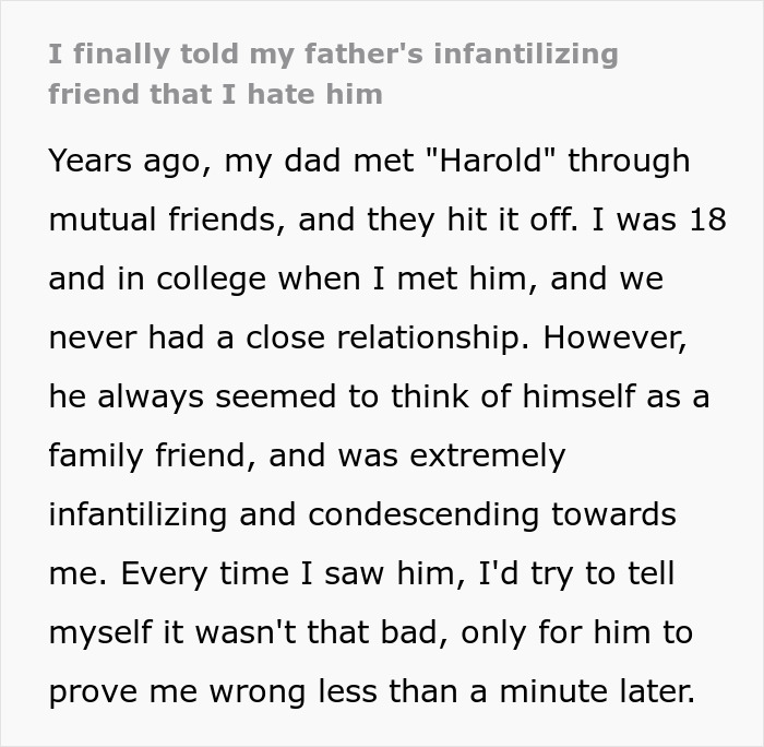 Father's Friend Infantilizes His Daughter Until She Finally Snaps Father's Friend Infantilizes His Daughter Until She Finally Snaps