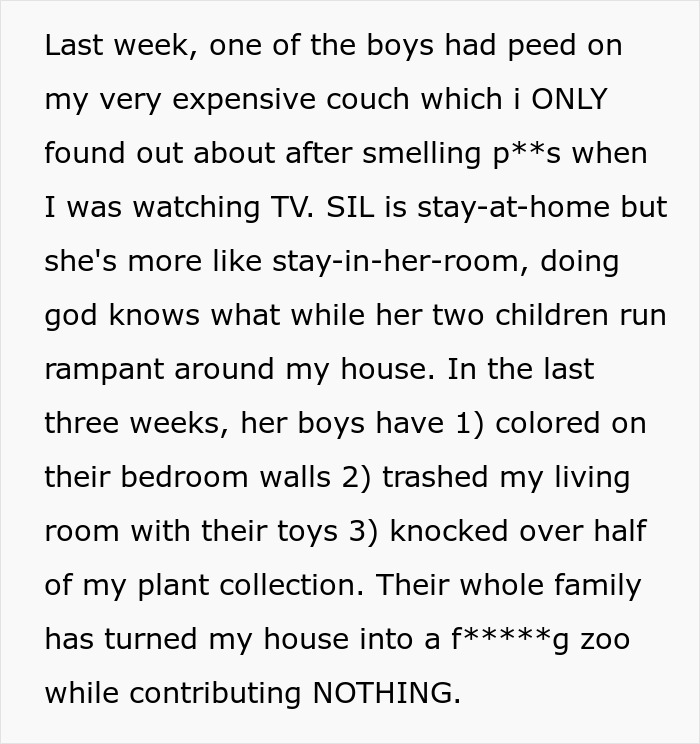 Woman Can't Stand Her BIL's Family Destroying Her Home, Kicks Them Out And Makes Them Homeless Woman Can't Stand Her BIL's Family Destroying Her Home, Kicks Them Out And Makes Them Homeless