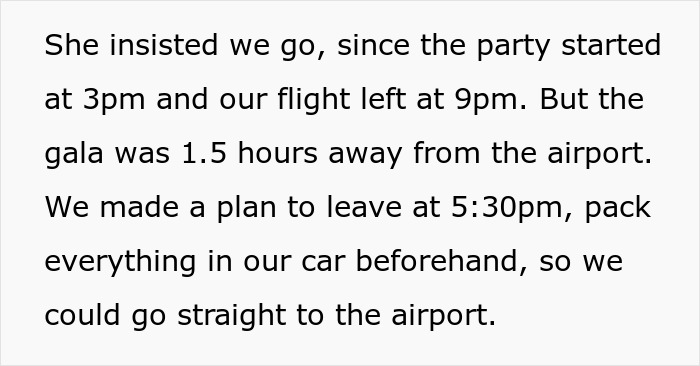 Husband Tells Wife They Need To Leave The Party To Catch A Flight But Gets Ignored, Leaves Alone Husband Tells Wife They Need To Leave The Party To Catch A Flight But Gets Ignored, Leaves Alone