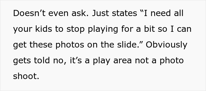 “Entitled Parent Wants To Clear A Kids’ Park To Do A Photoshoot” “Entitled Parent Wants To Clear A Kids’ Park To Do A Photoshoot”