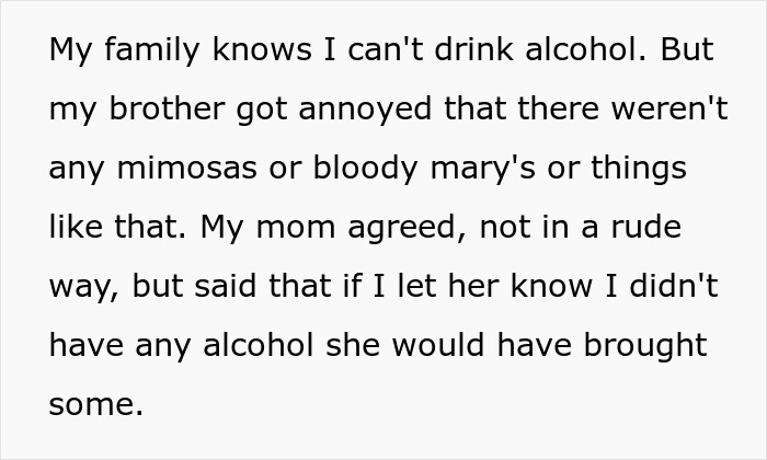 Family Livid Daughter Didn't Inform Them That There Would Be No Alcohol At Her House