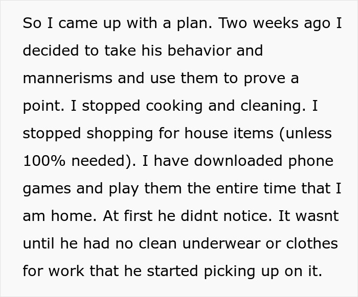 Woman Wonders If She Went Too Far Mimicking Lazy Husband’s Actions To Teach Him A Lesson Woman Wonders If She Went Too Far Mimicking Lazy Husband’s Actions To Teach Him A Lesson
