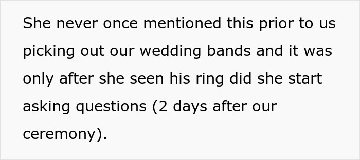 Mom Buys Her Son A Backup Wedding Band 3 Months After Wedding, Wife Is Baffled And Vents Online Mom Buys Her Son A Backup Wedding Band 3 Months After Wedding, Wife Is Baffled And Vents Online