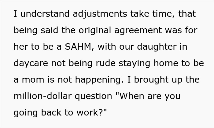Woman Livid Her Husband Won’t Let Her Be A Stay-At-Home Wife Even Though She Has Zero Reason To Woman Livid Her Husband Won’t Let Her Be A Stay-At-Home Wife Even Though She Has Zero Reason To