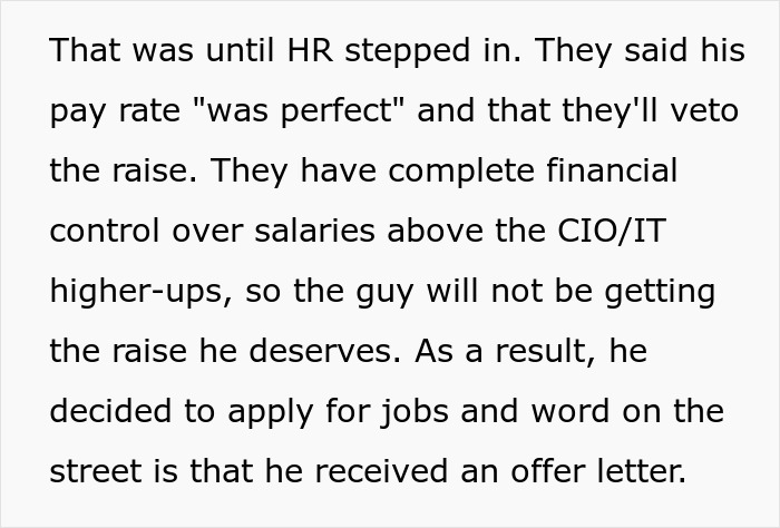 Company In Panic Mode After HR Step In To Stop Critical Worker’s 8% Raise, So He Quits Company In Panic Mode After HR Step In To Stop Critical Worker’s 8% Raise, So He Quits