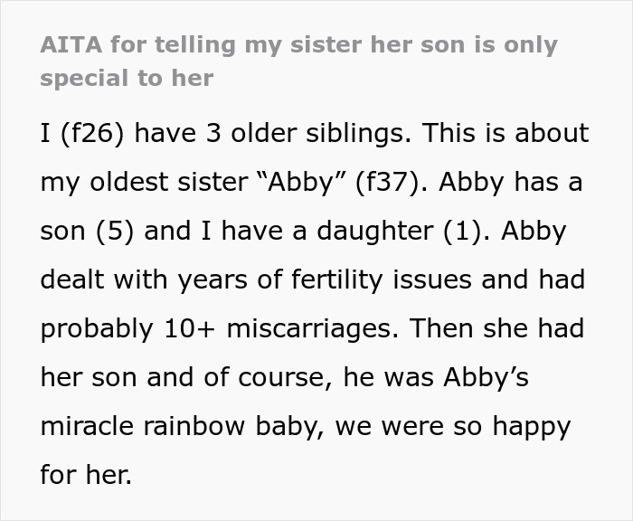 “She Went On To Say Her Son Is Special”: Woman Drops Truth Bomb On Fertility-Struggling Sister “She Went On To Say Her Son Is Special”: Woman Drops Truth Bomb On Fertility-Struggling Sister
