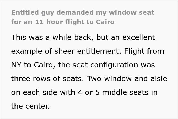 Plane Passenger Is Shut Down By Woman Who Wouldn’t Switch Seats With Him On An 11-Hour Flight