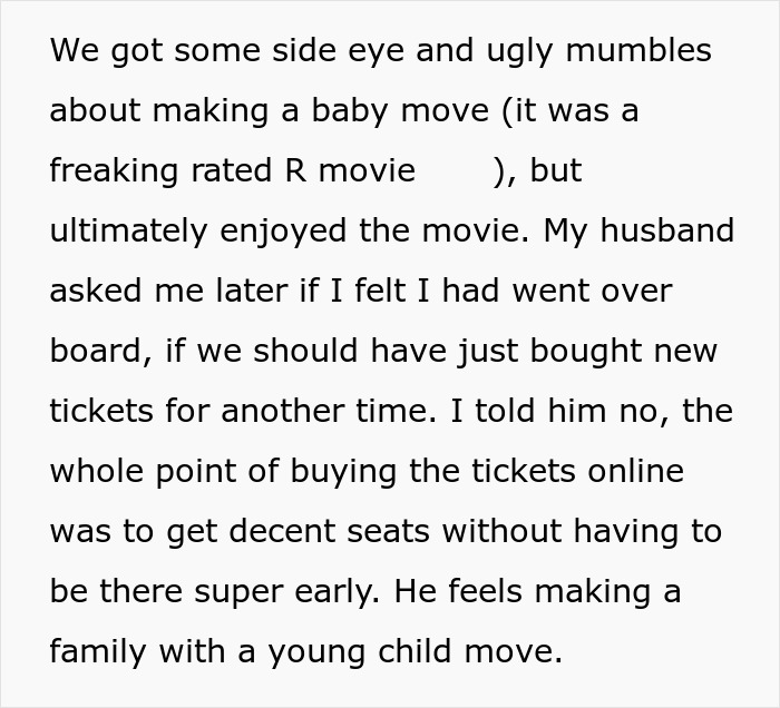 Couple Reserves Movie Theatre Seats, Finds Them Occupied By A Family With A Baby, Has None Of It