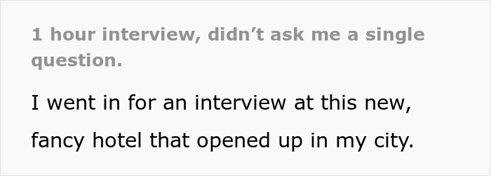 Woman Gets A Job And Can Start Monday Immediately After An Hour-Long Interview With No Questions