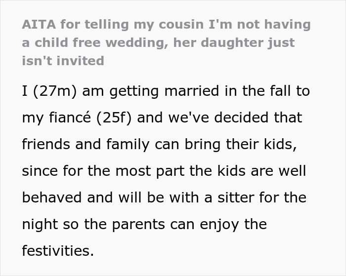 Mom Fuming As Her 12 Y.O. Daughter Isn't Invited To Wedding After Ruining Another One Before Mom Fuming As Her 12 Y.O. Daughter Isn't Invited To Wedding After Ruining Another One Before
