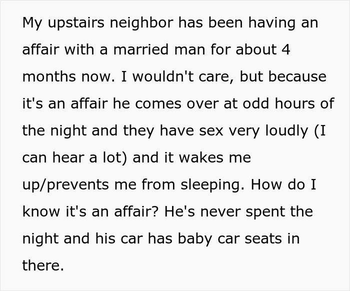 Guy Tells Wife About Her Husband’s Affair Because It Was Interrupting His Sleep Guy Tells Wife About Her Husband’s Affair Because It Was Interrupting His Sleep