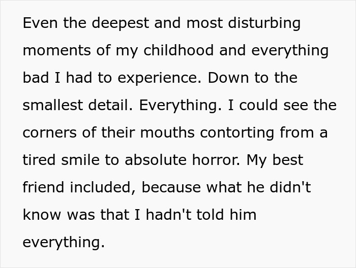 Person Complies With Friend Begging Them To Share Their Traumatic Childhood Story, Ruins The Party