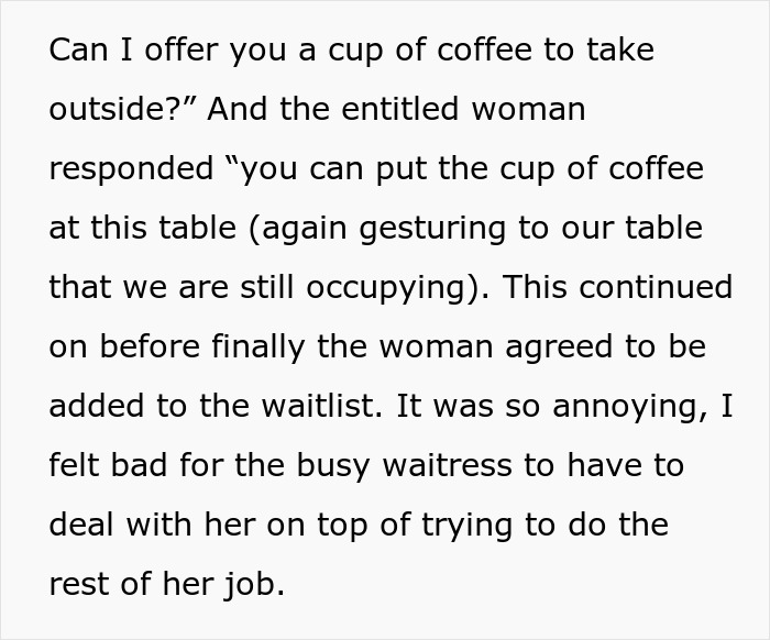 Woman Arrives At Diner, Says “I’ll Sit Here” Gesturing To Table Occupied By Family Of 3 Woman Arrives At Diner, Says “I’ll Sit Here” Gesturing To Table Occupied By Family Of 3