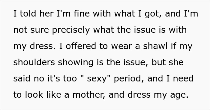 Bride Considers Her MIL's Dress For Upcoming Wedding 'Overly Sexy', Folks Online Don't Find It So Bride Considers Her MIL's Dress For Upcoming Wedding 'Overly Sexy', Folks Online Don't Find It So