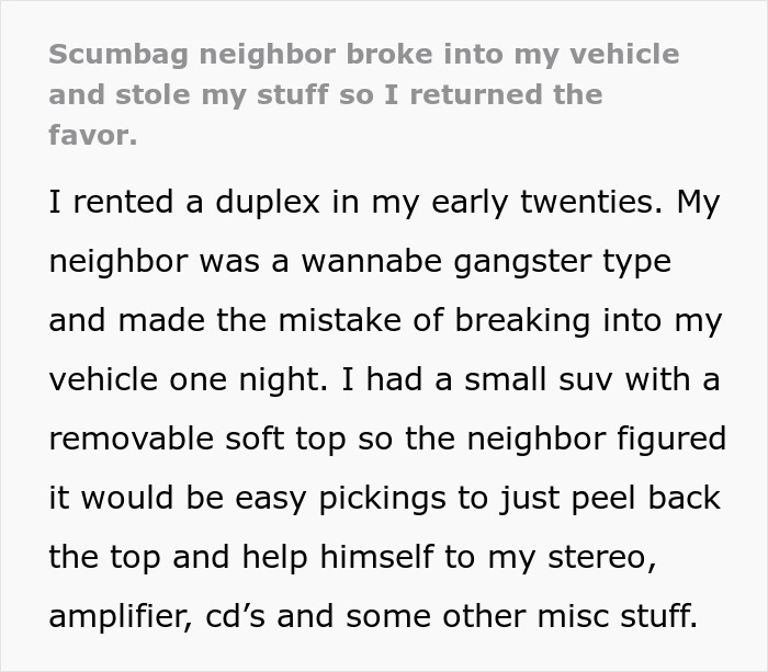 Guy Gets Petty Revenge On Scumbag Neighbor Who Robbed Him In The Most Unique Way Guy Gets Petty Revenge On Scumbag Neighbor Who Robbed Him In The Most Unique Way