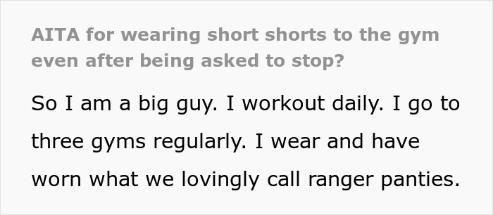 “Am I The [Jerk] For Wearing Short Shorts To The Gym Even After Being Asked To Stop?”