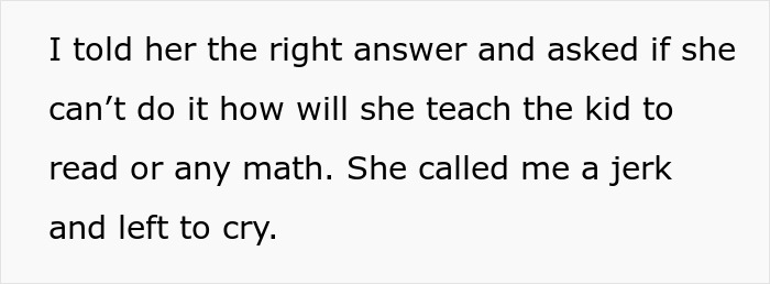 Person Makes Their Sister Cry By Quizzing Her After She Claimed She Would Homeschool Her Kid Person Makes Their Sister Cry By Quizzing Her After She Claimed She Would Homeschool Her Kid