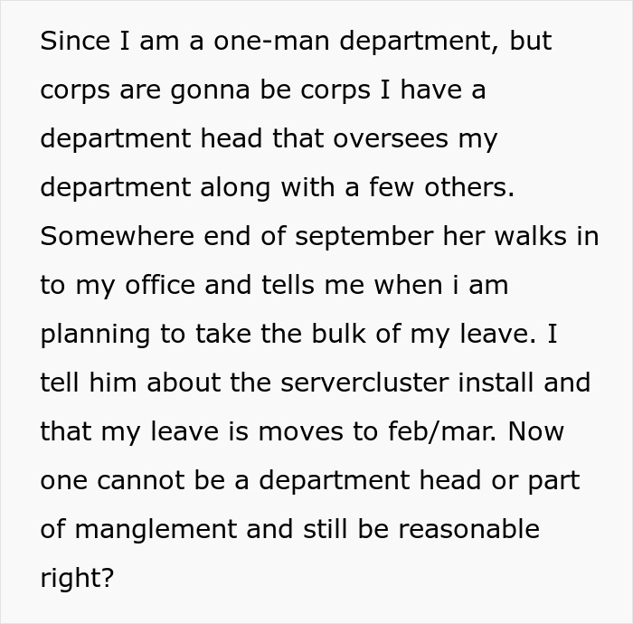Boss Fails To Do His Part Of Vacation Deal With Employee, Ends Up Getting A Taste Of His Own Medicine Boss Fails To Do His Part Of Vacation Deal With Employee, Ends Up Getting A Taste Of His Own Medicine