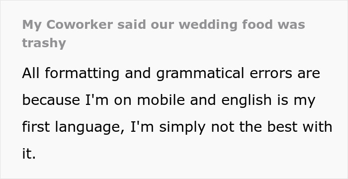 Man Blasts Coworker’s Choice Of Wedding Food, Calls It “White Trash” Man Blasts Coworker’s Choice Of Wedding Food, Calls It “White Trash”