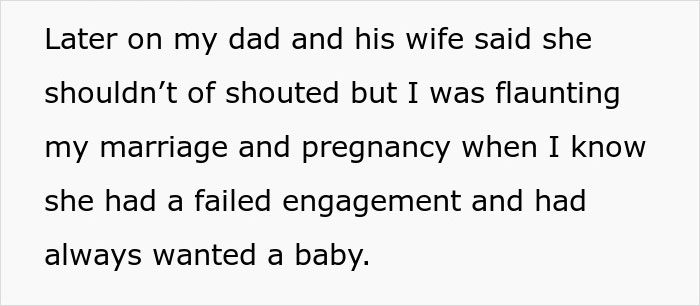 Text excerpt discussing family demanding woman gives baby to sister due to failed engagement and desire for a child. Text excerpt discussing family demanding woman gives baby to sister due to failed engagement and desire for a child.
