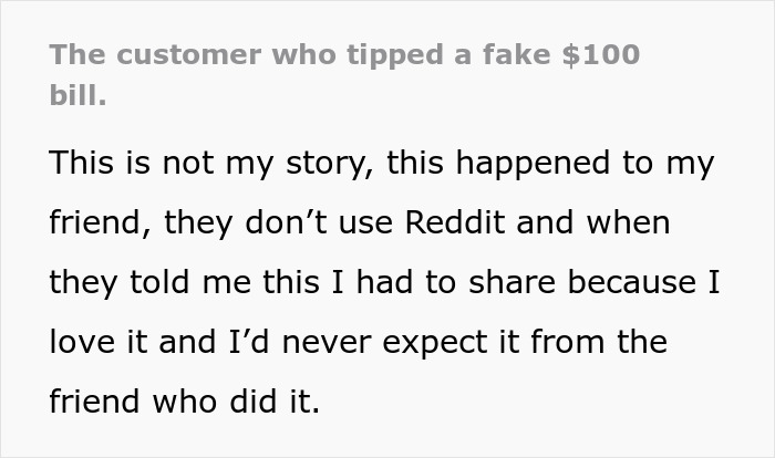 Netizens Cracking Up At Server’s Story Of Revenge Towards A Customer Tipping A Fake $100 Bill Netizens Cracking Up At Server’s Story Of Revenge Towards A Customer Tipping A Fake $100 Bill