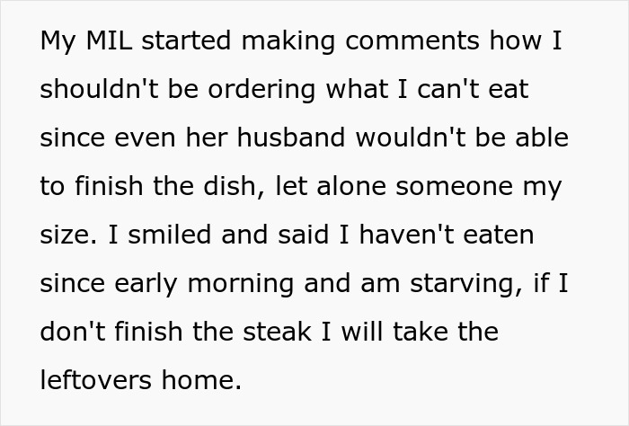 In-Laws Turn Passive Aggressive After DIL Refuses To Give In To MIL’s Policing Of Her Eating Habits 