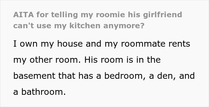 “Your House, Your Rules”: The Internet Backs This Person For Banning Roommate’s GF From The Kitchen