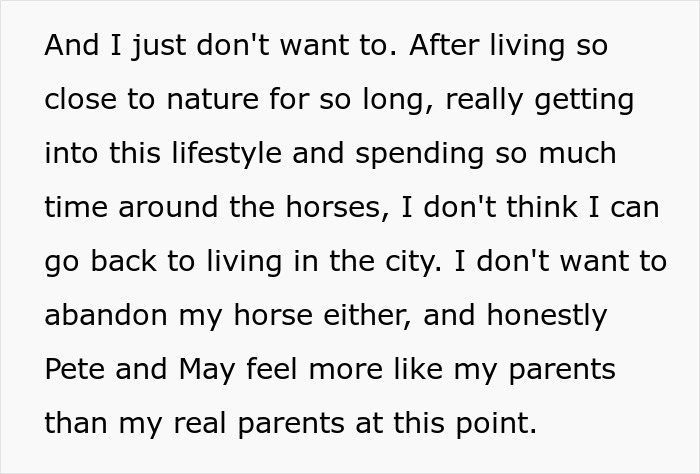 Text excerpt showing a 17YO’s struggle with lifestyle changes after parents return from a 7-year world trip. Text excerpt showing a 17YO’s struggle with lifestyle changes after parents return from a 7-year world trip.