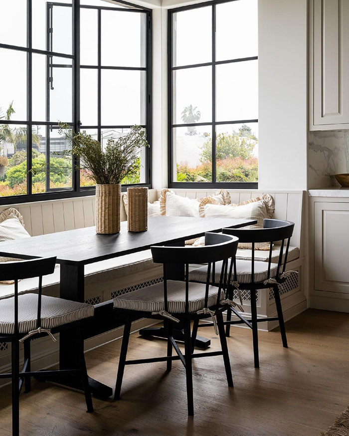 Bright enclosed breakfast nook Bright enclosed breakfast nook