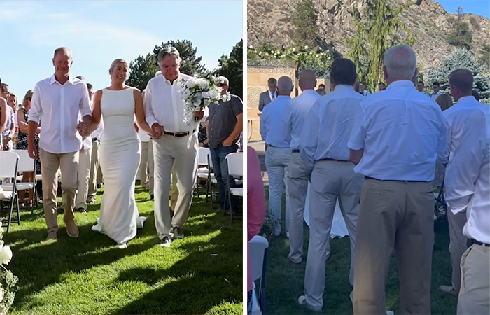 Bride Asks 15 Men That Helped Her Escape Abuse To Walk Her Down The Aisle