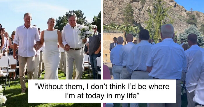 Bride Asks 15 Men That Helped Her Escape Abuse To Walk Her Down The Aisle
