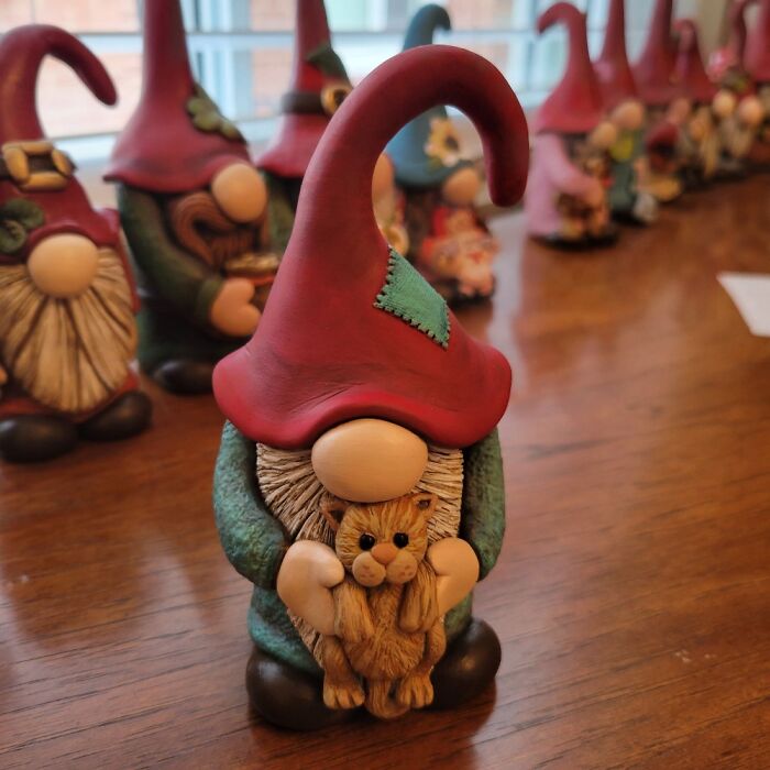I Make Clay Gnomes And My Mom Paints Them