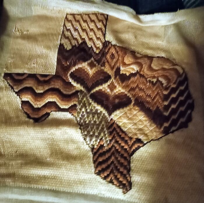 My State In Decorative Needlepoint Stitches!