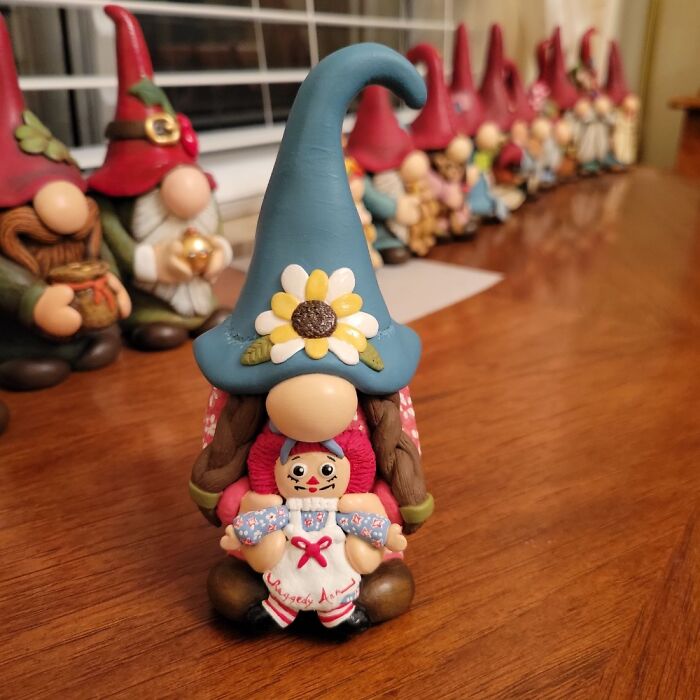 I Make Clay Gnomes And My Mom Paints Them