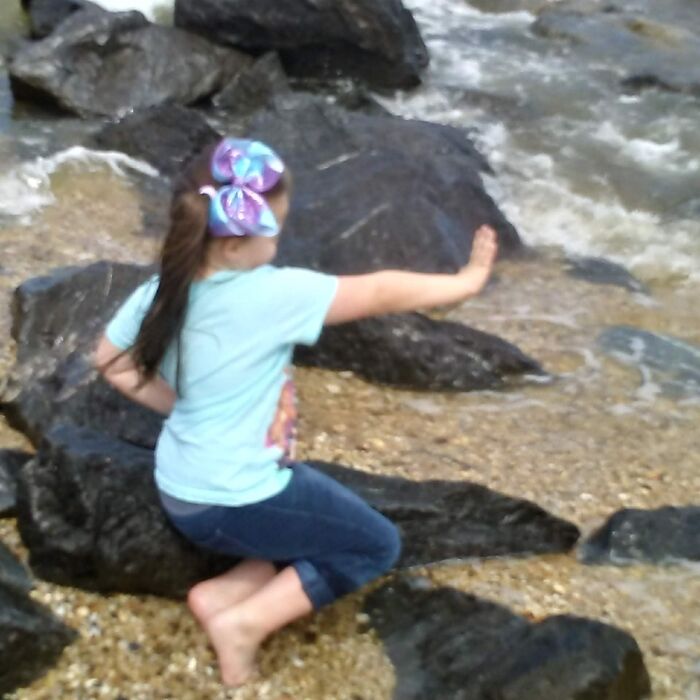 Trying To Stop The Waves Lol...point Lookout State Park