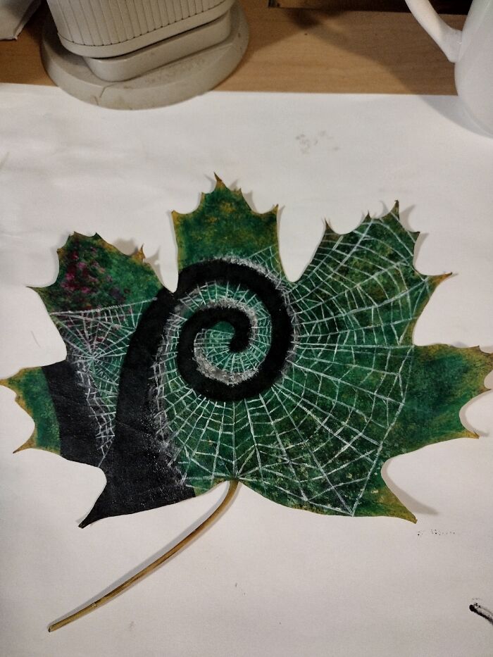 I Painted This Maple Leaf As A Gift For A Close Friend