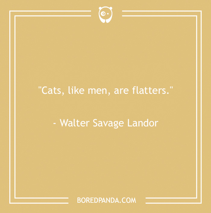 Walter Savage Landor quote about cats and men