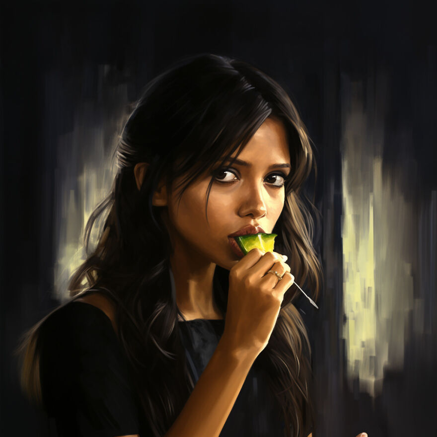 Selena Gomez Eating A Pickle