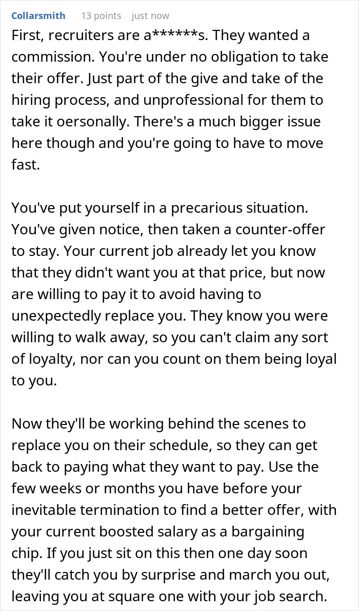 Guy Is Stunned After Being Accused Of Unethical Pay Raise Negotiation For Choosing Counteroffer Guy Is Stunned After Being Accused Of Unethical Pay Raise Negotiation For Choosing Counteroffer
