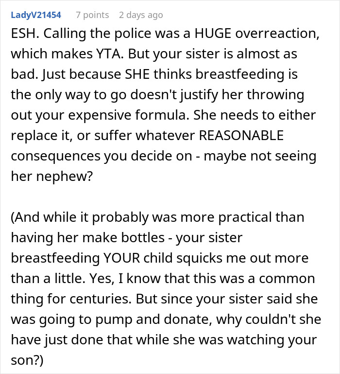 Mom Walks In On Sister Breastfeeding Her Child, Calls The Police When She Figures Out Why 