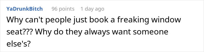 Plane Passenger Is Shut Down By Woman Who Wouldn’t Switch Seats With Him On An 11-Hour Flight